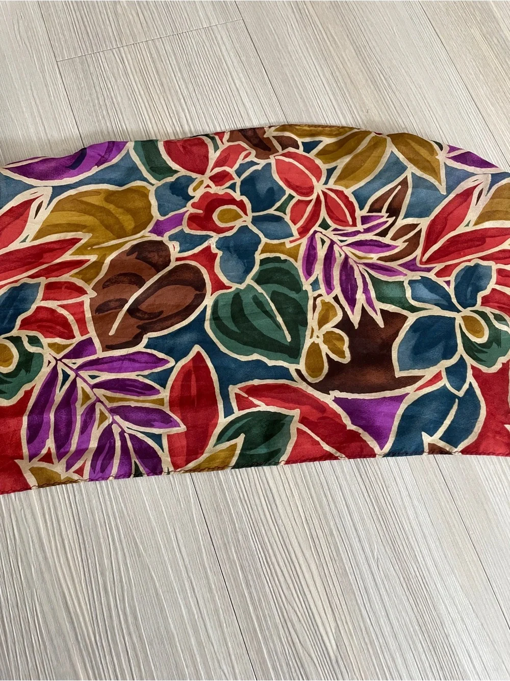 Silk Multicolor Floral Lightweight Scarf - Women Accessories